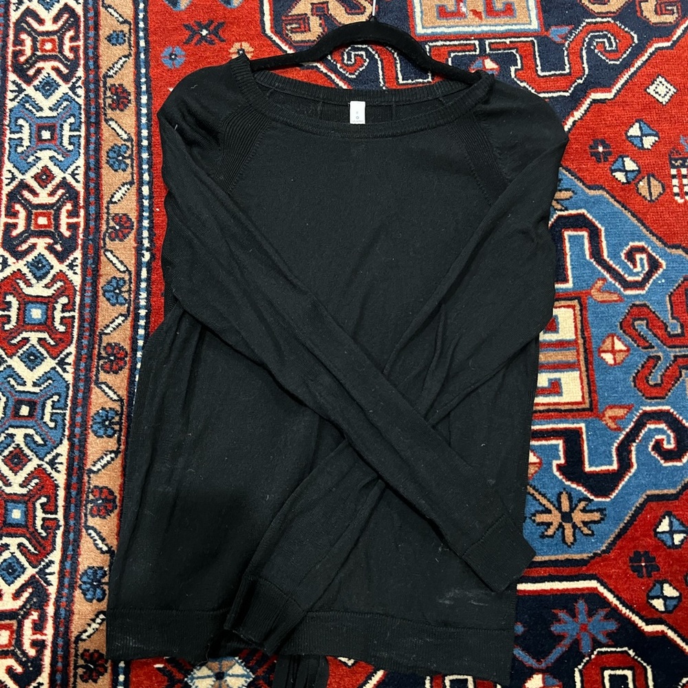 Lululemon Tied To You Merino Wool Lace Up Crew Neck Sweater Size 8